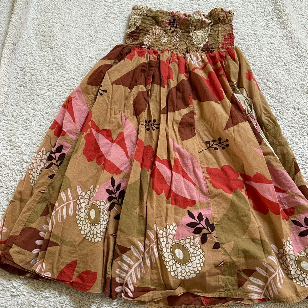 Strapless Floral Dress Small